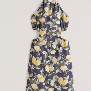 Abercrombie & Fitch Lemon Cutout Halter Dress